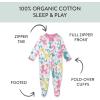 imageHonestBaby Sleep and Play Footed Pajamas OnePiece Sleeper Jumpsuit ZipFront Pjs Organic Cotton for Baby Girls UnisexBirthday Bash Pinks