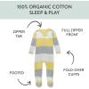 imageHonestBaby Sleep and Play Footed Pajamas OnePiece Sleeper Jumpsuit ZipFront Pjs Organic Cotton for Baby Girls UnisexBold Stripe Banana Butter