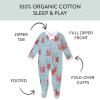 imageHonestBaby Sleep and Play Footed Pajamas OnePiece Sleeper Jumpsuit ZipFront Pjs Organic Cotton for Baby Girls UnisexCinema Snacks
