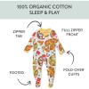 imageHonestBaby Sleep and Play Footed Pajamas OnePiece Sleeper Jumpsuit ZipFront Pjs Organic Cotton for Baby Girls UnisexPizza Party