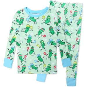 imageHonestBaby 2Piece Pajamas Sleepwear Pjs 100 Organic Cotton for Baby Toddler Kids BoyDill Licious Pickle Ball