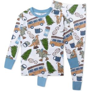 imageHonestBaby 2Piece Pajamas Sleepwear Pjs 100 Organic Cotton for Baby Toddler Kids BoyDino Digs
