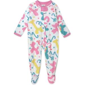 imageHonestBaby Sleep and Play Footed Pajamas OnePiece Sleeper Jumpsuit ZipFront Pjs Organic Cotton for Baby Girls UnisexBirthday Bash Pinks