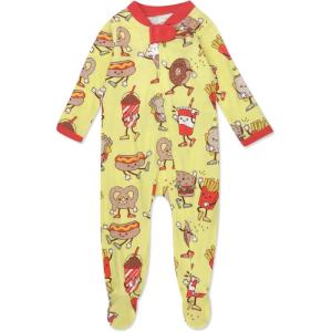 imageHonestBaby Sleep and Play Footed Pajamas OnePiece Sleeper Jumpsuit ZipFront Pjs Organic Cotton for Baby Girls UnisexFast Food Frenzy