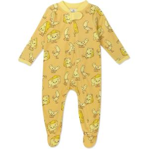 imageHonestBaby Sleep and Play Footed Pajamas OnePiece Sleeper Jumpsuit ZipFront Pjs Organic Cotton for Baby Girls UnisexMac N Cheese