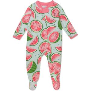 imageHonestBaby Sleep and Play Footed Pajamas OnePiece Sleeper Jumpsuit ZipFront Pjs Organic Cotton for Baby Girls UnisexWatermelon Oasis