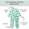 imageHonestBaby Sleep ampamp Play Footed Onepiece Pajama Sleeper 100 Organic Cotton Baby BoysDill Licious Pickle Ball