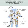 imageHonestBaby Sleep ampamp Play Footed Onepiece Pajama Sleeper 100 Organic Cotton Baby BoysVictory Slumber