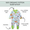 imageHonestBaby Sleep ampamp Play Footed Onepiece Pajama Sleeper 100 Organic Cotton Baby BoysWok N Roll Blue