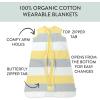 imageHonestBaby Zip Front Wearable Blanket 100 Organic Cotton for Infant Baby Boys GirlsBold Stripe Banana Butter