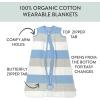 imageHonestBaby Zip Front Wearable Blanket 100 Organic Cotton for Infant Baby Boys GirlsBold Stripe Blueberry