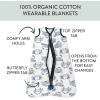 imageHonestBaby Zip Front Wearable Blanket 100 Organic Cotton for Infant Baby Boys GirlsCrabs