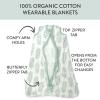 imageHonestBaby Zip Front Wearable Blanket 100 Organic Cotton for Infant Baby Boys GirlsJumbo Leaf Sage