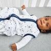 imageHonestBaby Zip Front Wearable Blanket 100 Organic Cotton for Infant Baby Boys GirlsJumbo Twinkle Navy