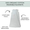 imageHonestBaby Zip Front Wearable Blanket 100 Organic Cotton for Infant Baby Boys GirlsLight Gray Heather