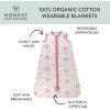 imageHonestBaby Zip Front Wearable Blanket 100 Organic Cotton for Infant Baby Boys GirlsSketchy Floral Pink