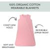 imageHonestBaby Zip Front Wearable Blanket 100 Organic Cotton for Infant Baby Boys GirlsStrawberry Cream