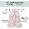 imageHonestBaby Zip Front Wearable Blanket 100 Organic Cotton for Infant Baby Boys GirlsStrawberry Pink Floral