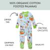 imageNonslip Footed Pajamas Onepiece Sleeper Zipfront Pjs 100 Organic Cotton for Baby BoysWok N Roll Blue