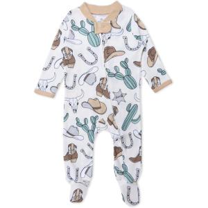 imageHonestBaby Sleep ampamp Play Footed Onepiece Pajama Sleeper 100 Organic Cotton Baby BoysCowboys