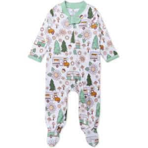 imageHonestBaby Sleep ampamp Play Footed Onepiece Pajama Sleeper 100 Organic Cotton Baby BoysGroovy Camper
