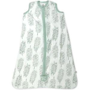 imageHonestBaby Zip Front Wearable Blanket 100 Organic Cotton for Infant Baby Boys GirlsJumbo Leaf Sage