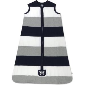 imageHonestBaby Zip Front Wearable Blanket 100 Organic Cotton for Infant Baby Boys GirlsJumbo Stripe Navy