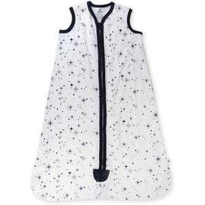 imageHonestBaby Zip Front Wearable Blanket 100 Organic Cotton for Infant Baby Boys GirlsJumbo Twinkle Navy