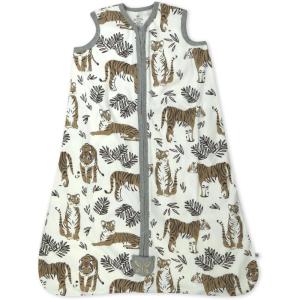 imageHonestBaby Zip Front Wearable Blanket 100 Organic Cotton for Infant Baby Boys GirlsTiger Cub