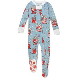 imageNonslip Footed Pajamas Onepiece Sleeper Zipfront Pjs 100 Organic Cotton for Baby BoysCinema Snacks