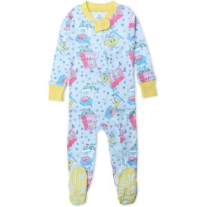 imageNonslip Footed Pajamas Onepiece Sleeper Zipfront Pjs 100 Organic Cotton for Baby BoysCutie Loops