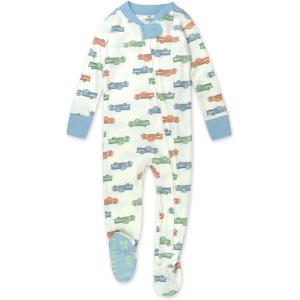 imageNonslip Footed Pajamas Onepiece Sleeper Zipfront Pjs 100 Organic Cotton for Baby BoysFarm Fleet