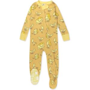 imageNonslip Footed Pajamas Onepiece Sleeper Zipfront Pjs 100 Organic Cotton for Baby BoysMac N Cheese