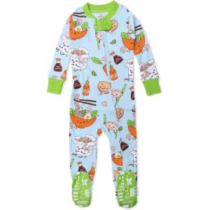 imageNonslip Footed Pajamas Onepiece Sleeper Zipfront Pjs 100 Organic Cotton for Baby BoysWok N Roll Blue