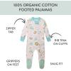 imageHonestBaby Nonslip Footed Pajamas Onepiece Sleeper Zipfront Pjs 100 Organic Cotton for Baby GirlsSunflower Fever