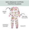 imageHonestBaby Nonslip Footed Pajamas Onepiece Sleeper Zipfront Pjs 100 Organic Cotton for Baby GirlsWok N Roll Pink