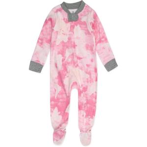 imageHonestBaby Nonslip Footed Pajamas Onepiece Sleeper Zipfront Pjs 100 Organic Cotton for Baby GirlsRose Color World