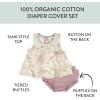 image2Piece Flutter Tee Dress with Ruffle Diaper Cover 100 Organic Cotton for Infant Baby and Toddler GirlsSketchy Floral Hazy Lavender