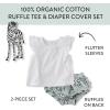 image2Piece Flutter Tee Dress with Ruffle Diaper Cover 100 Organic Cotton for Infant Baby and Toddler GirlsZebra Camo