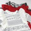 image3 Pack Long Sleeve Side Snap Ruffle Shoulder Bodysuit 100 Organic Cotton for Infant Baby and Toddler GirlsHoliday Red