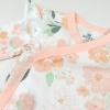 image3 Pack Long Sleeve Side Snap Ruffle Shoulder Bodysuit 100 Organic Cotton for Infant Baby and Toddler GirlsPeach Blossom Floral