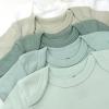imageHonestBaby 5pack Short Sleeve Bodysuits Onepiece 100 Organic Cotton for Infant Baby BoysSage Ombre