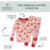 imageHonestBaby Holiday 2Piece Pajamas Sleepwear PJs 100 Organic Cotton for Baby Toddler KidsPink Gingerbread