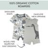 imageHonestBaby Short Sleeve and Tank Romper 100 Organic Cotton for Infant Baby and Toddler Boys2pack Dino Mite
