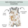 imageHonestBaby Short Sleeve and Tank Romper 100 Organic Cotton for Infant Baby and Toddler Boys2pack Lion