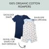 imageHonestBaby Short Sleeve and Tank Romper 100 Organic Cotton for Infant Baby and Toddler Boys2pack Ships a Hoy