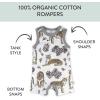imageHonestBaby Short Sleeve and Tank Romper 100 Organic Cotton for Infant Baby and Toddler Boys2pack Tiger Cub
