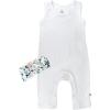 imageHonestBaby babygirls Rib Romper and Headband Organic CottonDreamy Floral Aqua Blue 2pack