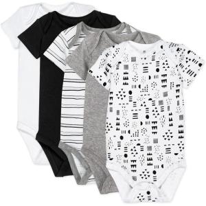imageHonestBaby 5pack Short Sleeve Bodysuits Onepiece 100 Organic Cotton for Infant Baby BoysPattern Play