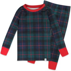 imageHonestBaby Holiday 2Piece Pajamas Sleepwear PJs 100 Organic Cotton for Baby Toddler KidsBlack Watch Plaid